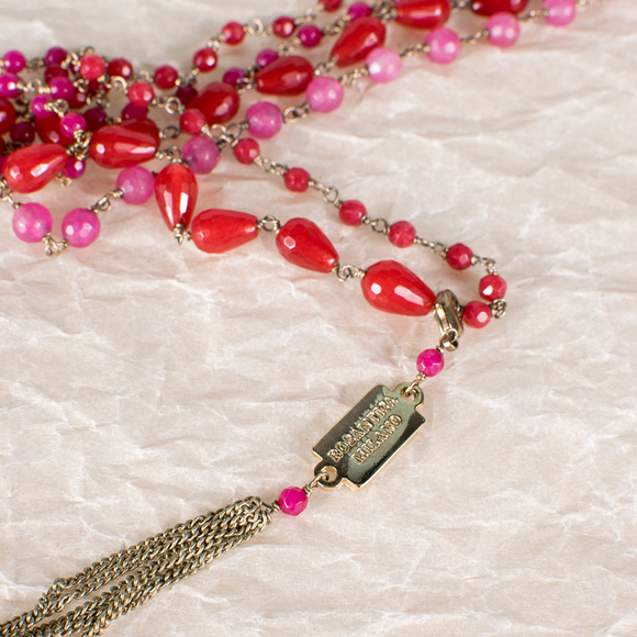 ROSANTICA MILANO RED & PURPLE EVENING NECKLACE | WOMENS - Picture 3 of 4